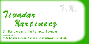 tivadar martinecz business card